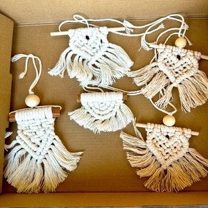 Macrame Christmas ornaments, cinnamon stick ornaments, Christmas tree decor